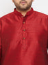 Vastramay Men's Plus Size Maroon Silk Blend Kurta